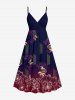 Tenue de plage hawaïenne assortie grande taille à imprimé ombré de fleurs et de feuilles pour couples - Noir 