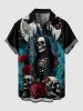 Halloween Skull Skeleton Rose Flower Moon Butterfly Castle Print Plus Size Matching Outfit For Couples -  