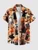 Tenue d'Halloween grande taille assortie pour couples, motif citrouille, crâne, fantôme, sorcier, toile d'araignée, chauve-souris - Orange 