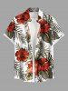 Tropical Leaf Hibiscus Flower Print Plus Size Matching Hawaii Beach Outfit For Couples -  