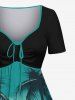 Coconut Tree Sea Moon Print Plus Size Matching Hawaii Beach Outfit For Couples -  