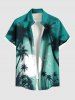 Coconut Tree Sea Moon Print Plus Size Matching Hawaii Beach Outfit For Couples -  