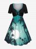 Coconut Tree Sea Moon Print Plus Size Matching Hawaii Beach Outfit For Couples -  