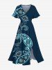 Flower Paisley Print Plus Size Matching Hawaii Beach Outfit For Couples -  