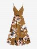 Flower Leaf Print Plus Size Matching Hawaii Beach Outfit For Couples -  