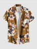 Flower Leaf Print Plus Size Matching Hawaii Beach Outfit For Couples -  