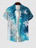 Turtle Sandstone Ombre Sea Waves Print Plus Size Matching Hawaii Beach Outfit For Couples -  