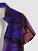 Coconut Tree Ombre Sky Print Plus Size Matching Hawaii Beach Outfit For Couples -  