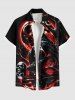 Halloween Skull Crow Tree Branch Moon Print Plus Size Matching Outfit For Couples -  