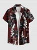 Flower Branch Print Plus Size Matching Hawaii Beach Outfit For Couples -  