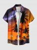 Coconut Tree Ombre Sunset Print Plus Size Matching Hawaii Beach Outfit For Couples -  