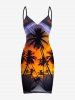 Coconut Tree Ombre Sunset Print Plus Size Matching Hawaii Beach Outfit For Couples -  