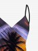 Coconut Tree Ombre Sunset Print Plus Size Matching Hawaii Beach Outfit For Couples -  