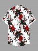 Chemise hawaïenne grande taille à imprimé fleurs et feuilles, avec poches et boutons, pour homme - Blanc 6XL