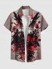 Halloween Owl Rose Flowers Print Plus Size Matching Outfit For Couples -  