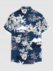 Flowers Tropical Leaf Coconut Tree Print Plus Size Matching Hawaii Beach Outfit For Couples -  