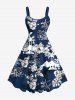 Flowers Tropical Leaf Coconut Tree Print Plus Size Matching Hawaii Beach Outfit For Couples -  