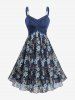 Plus Size Two Tone Flower Lace Crossover A Line Dress -  