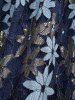 Plus Size Two Tone Flower Lace Crossover A Line Dress -  