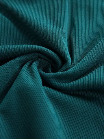 Hot Stamping Flower Lace Twist 2 In 1 Top and Lace-up Capri Pants Plus Size Outfit