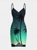 Coconut Tree Dip Dye Ombre Galaxy Print Plus Size Matching Hawaii Beach Outfit For Couples -  