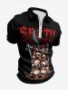 Halloween Skull Crow Cross Letters Print Plus Size Matching Outfit For Couples -  