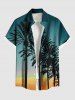Coconut Tree Ombre Sky Print Plus Size Matching Hawaii Beach Outfit For Couples -  