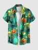Tenue d'Halloween grande taille assortie pour couples, motif citrouille, fantôme, crâne, araignée, chauve-souris, feuille d'érable - Vert 