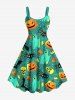 Tenue d'Halloween grande taille assortie pour couples, motif citrouille, fantôme, crâne, araignée, chauve-souris, feuille d'érable - Vert 
