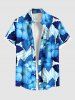 Tropical Leaf Hibiscus Flower Print Plus Size Matching Hawaii Beach Outfit For Couples -  