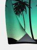 Plus Size Coconut Tree Dip Dye Ombre Galaxy Print Hawaii Convertible Beach Cover Up -  