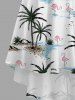 Plus Size Coconut Tree Flamingo Print High Low Hawaii Cami Dress -  