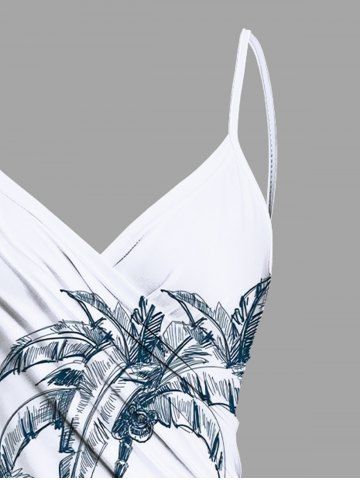 Coconut Tree Ship Seascape Print Plus Size Matching Hawaii Beach Outfit For Couples