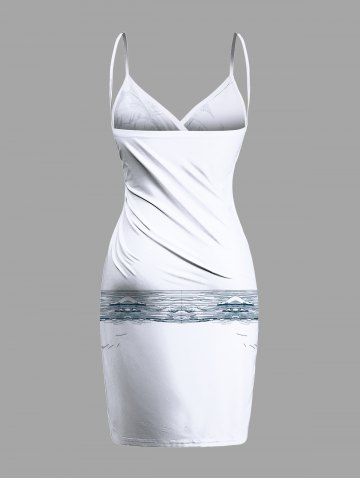 Coconut Tree Ship Seascape Print Plus Size Matching Hawaii Beach Outfit For Couples