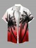 Ombre Colorblock Coconut Tree Print Plus Size Matching Hawaii Beach Outfit For Couples -  