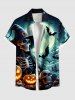 Halloween Skull Skeleton Pumpkin Moon Bat Print Plus Size Matching Outfit For Couples -  