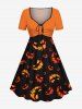Halloween Pumpkin Lantern Face Print Plus Size Matching Outfit For Couples -  
