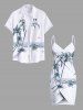 Coconut Tree Ship Seascape Print Plus Size Matching Hawaii Beach Outfit For Couples -  