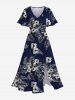 Hibiscus Flowers Tropical Leaf Print Plus Size Matching Hawaii Beach Outfit For Couples -  