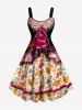 Halloween Skulls Flowers Lace Up Cape 3D Print Plus Size Matching Outfit For Couples -  