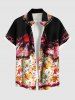 Halloween Skulls Flowers Lace Up Cape 3D Print Plus Size Matching Outfit For Couples -  