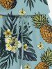 Plus Size Tropical Leaf Hibiscus Flower Pineapple Print Hawaii Drawstring Pocket Romper -  
