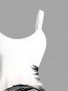 Plus Size Ombre Colorblock Coconut Tree Print Hawaii Tank Dress -  