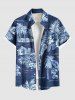 Matching Hawaii Shirt and Romper Plus Size Beach Outfit Coconut Tree Hibiscus Flowers Leaf Printed for Couples -  