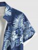 Matching Hawaii Shirt and Romper Plus Size Beach Outfit Coconut Tree Hibiscus Flowers Leaf Printed for Couples -  