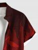Plus Size Ombre Fire Flame Print Button Pocket Shirt For Men -  