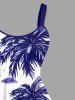 Plus Size Coconut Tree Pineapple Cloud Print Hawaii Tank Dress -  