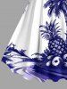 Robe débardeur hawaïenne grande taille à imprimé cocotier, ananas et nuages - Blanc 1X