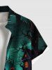 Chemise grande taille à boutons et poches pour homme, motif citrouille, crâne, fantôme, lune, chauve-souris, Halloween - Noir 3XL