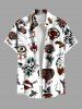 Skull Flower Heart Snake Cherry Print Plus Size Matching Outfit For Couples -  